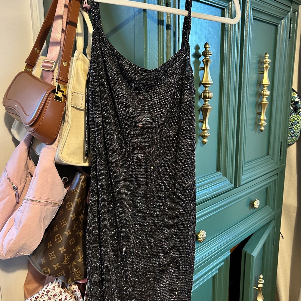 Fashion Nova Glittering Black Mini Dress